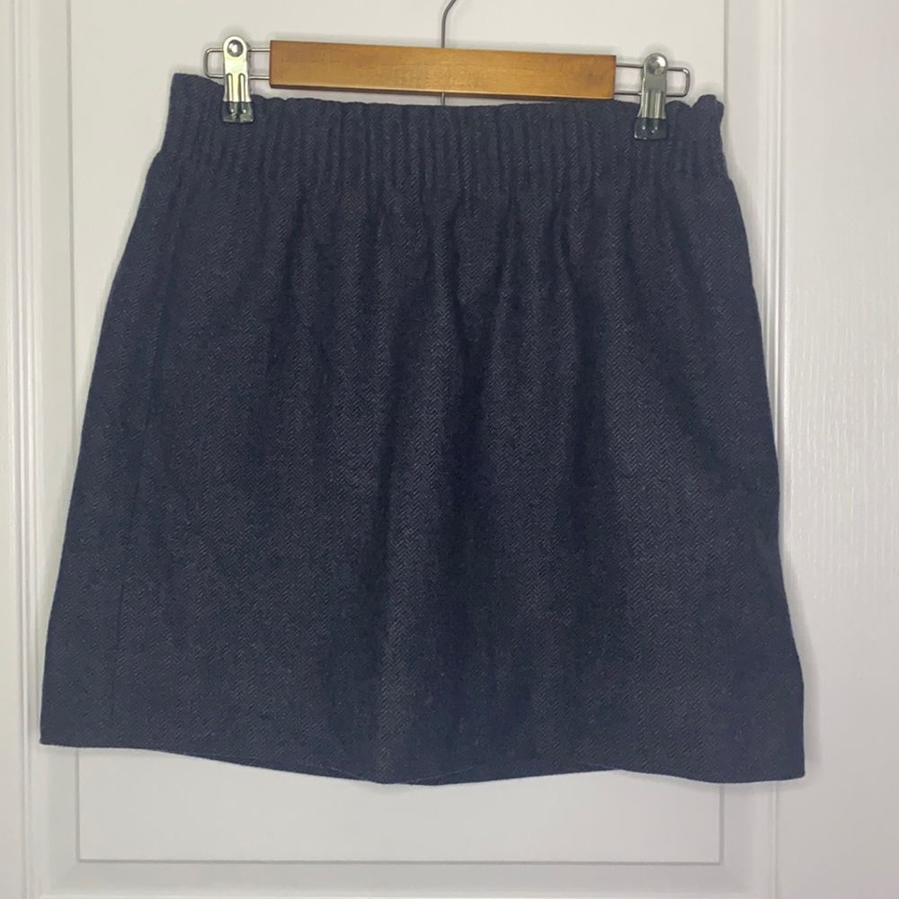 J. Crew Herringbone Pattered Lined Wool Skirt